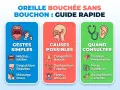 Guide rapide sur l'oreille bouchée : gestes simples, causes possibles (congestion nasale, dysfonction tubaire, stress) et quand consulter (douleur, perte auditive, acouphènes). Évitez le bouchon oreille interne.