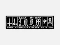 Patch noir avec logo "TABM" et symboles, proclamant "TRUE NORWEGIAN BLACK METAL!!!!".