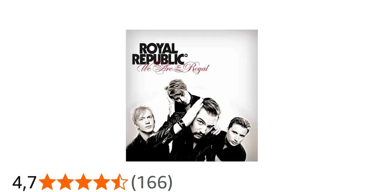Couverture de l'album "We Are The Royal" de Royal Republic. Quatre hommes posent pour la photo.