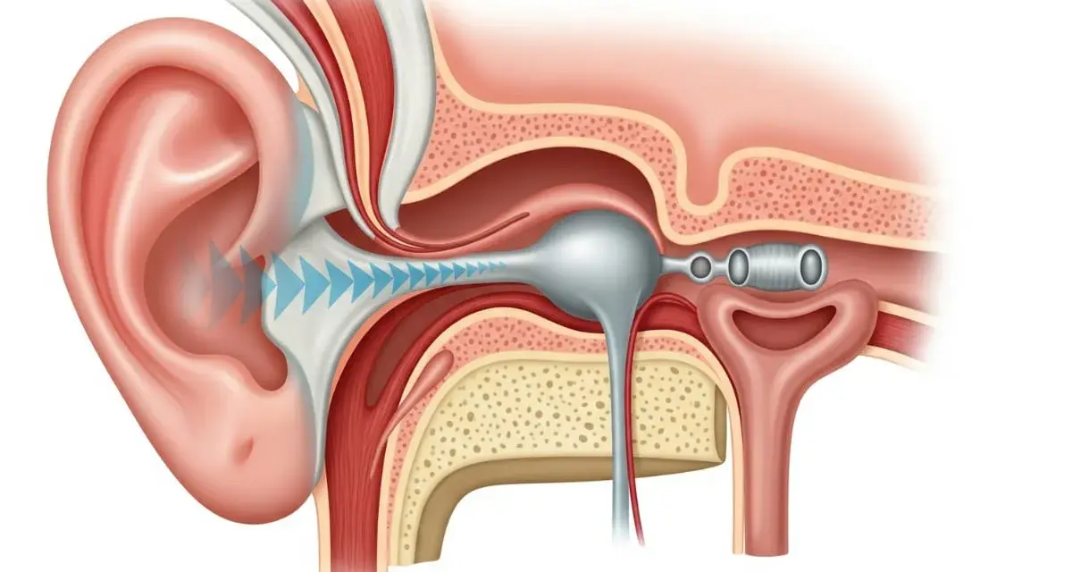 Schéma de l'oreille montrant comment se boucher les oreilles sans boule quies, avec un appareil bloquant les ondes sonores.