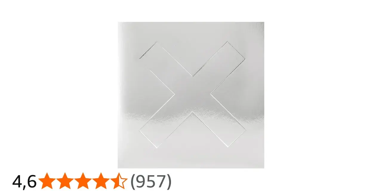 La couverture argentée minimaliste d'un des albums de The xx, avec un grand "X" en relief.