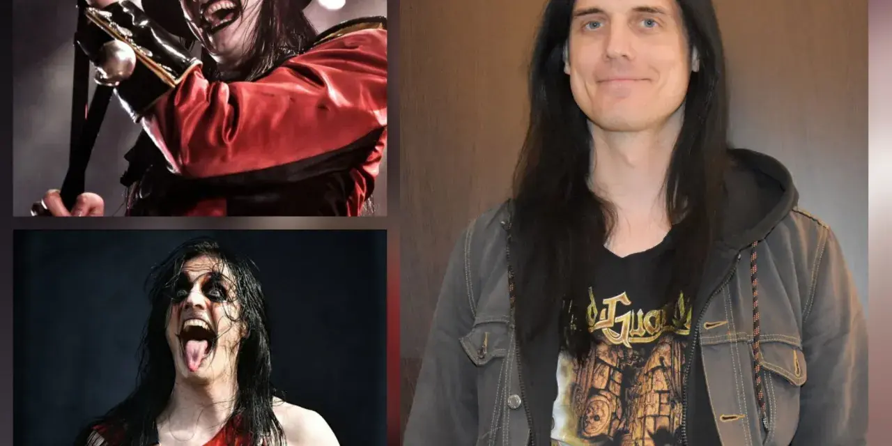 Le chanteur avatar, avec son maquillage dramatique et sa tenue de scène, contraste avec son portrait plus décontracté.