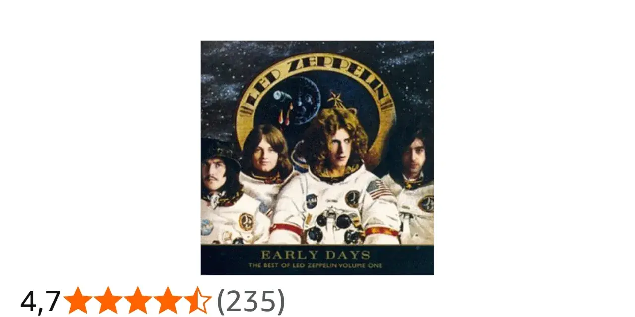La pochette d'un des albums de Led Zeppelin, "Early Days", avec les membres du groupe en tenue d'astronaute.