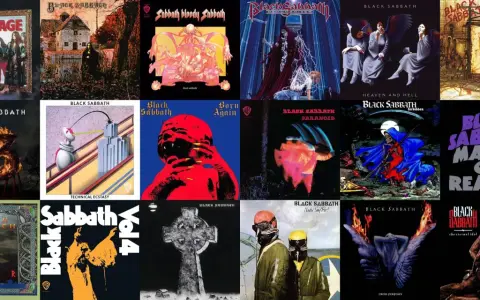 Collection d'albums emblématiques de Black Sabbath, incluant "Paranoid", "Master of Reality" et "Born Again".