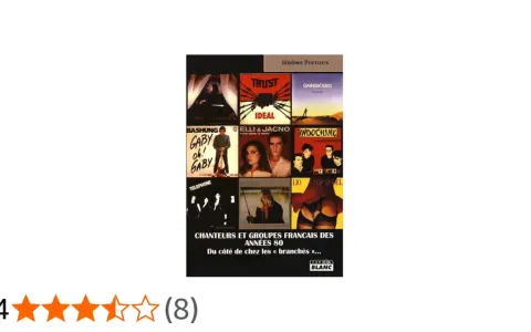 Couverture d'un livre sur les chanteurs et groupes français des années 70 et 80, avec des visuels d'artistes comme Indochine, Gainsbourg, et Renaud.