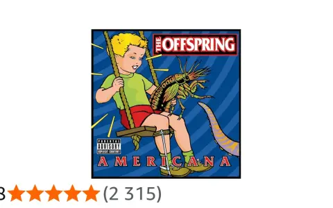Pochette de l'album Americana de The Offspring : un enfant sur une balançoire tient une créature étrange.
