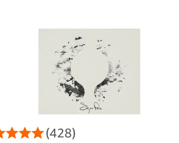 Pochette abstraite en noir et blanc pour un album de Sigur Rós, évoquant des ailes ou une forme organique.
