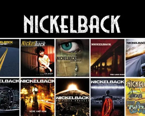 Collection des albums de Nickelback : "Curb", "The State", "Silver Side Up", "The Long Road", "All the Right Reasons", "Dark Horse", "Here and Now", "No Fixed Address", "Feed the Machine", "Get Rollin'".
