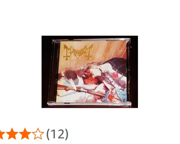 Pochette CD "The Dawn of the Black Hearts" de Mayhem, image choquante.