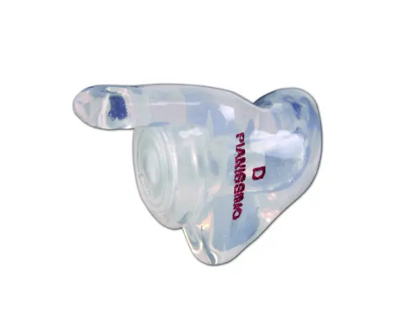 Bouchon d'oreille transparent, idéal pour l'hyperacousie, offrant un confort et une discrétion.