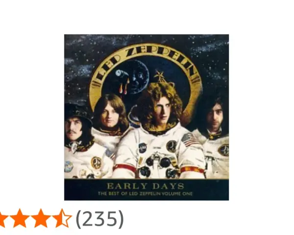 La pochette d'un des albums de Led Zeppelin, "Early Days", avec les membres du groupe en tenue d'astronaute.