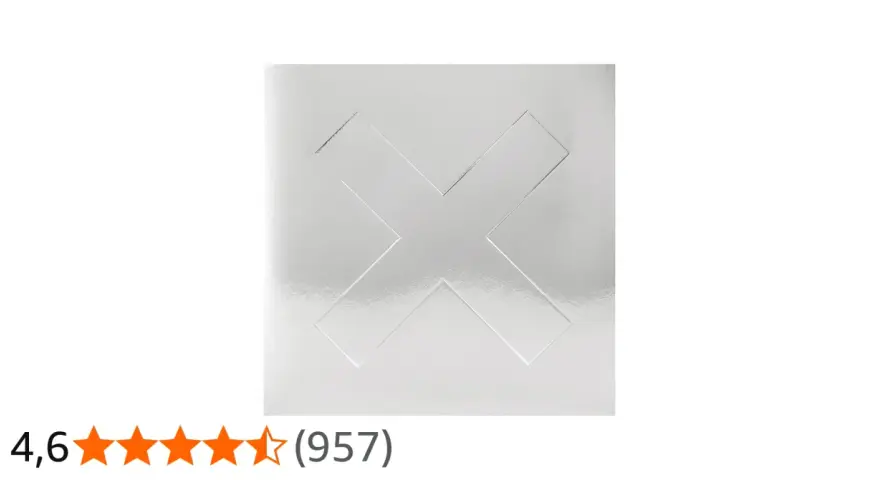 La couverture argentée minimaliste d'un des albums de The xx, avec un grand "X" en relief.