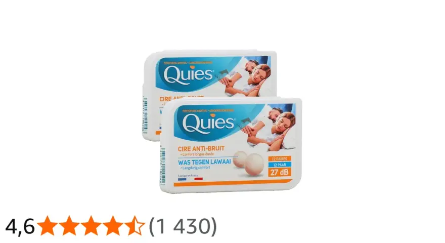 Deux boîtes de boules quies en cire anti-bruit, pour un sommeil paisible sans danger de dérangement sonore.