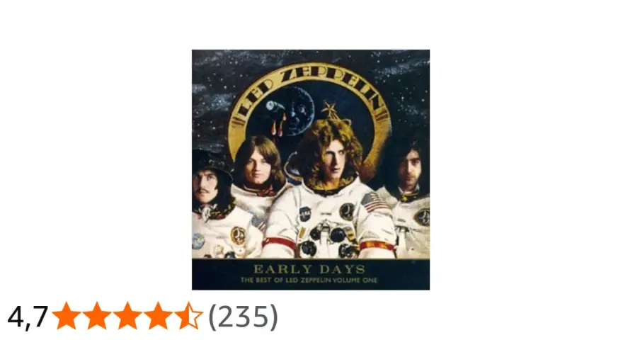 La pochette d'un des albums de Led Zeppelin, "Early Days", avec les membres du groupe en tenue d'astronaute.