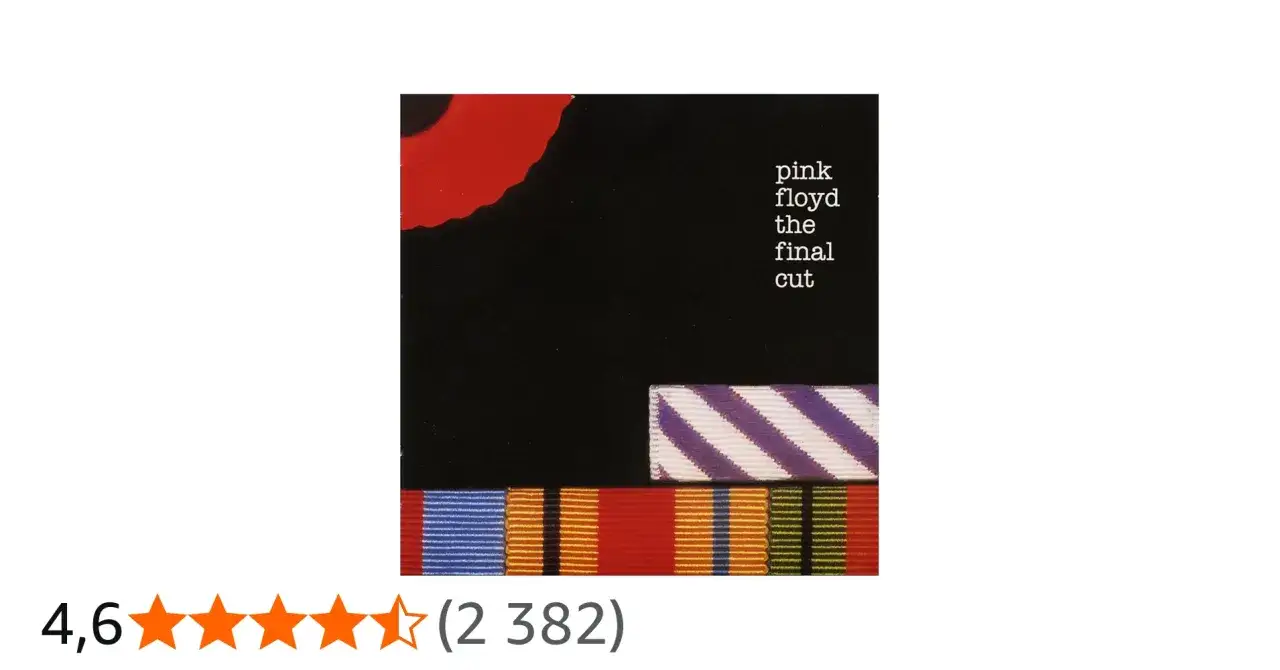 Pochette de l'album Pink Floyd The Final Cut, avec un coquelicot rouge et des rubans de r&eacute;compense.